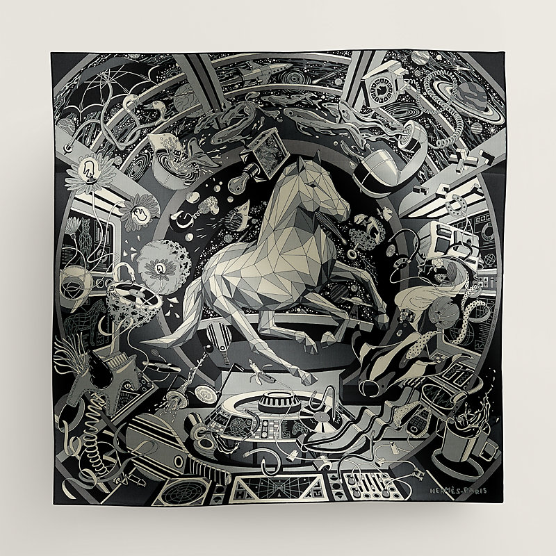 Faubourg of Dreams scarf 100 - Grey | Hermès Canada